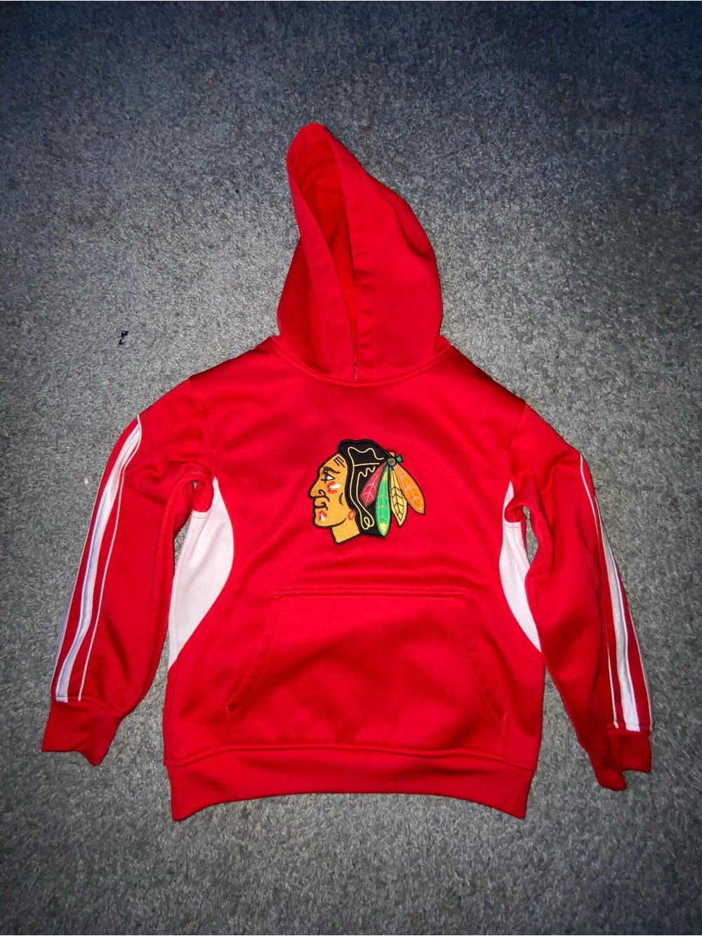 NHL Red Pullover Hoodie with Team Patch